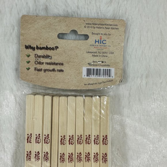 Helen’s Asian Kitchen Chopsticks – 10 Pair Bamboo Go Green 10.5" new - Picture 5 of 5